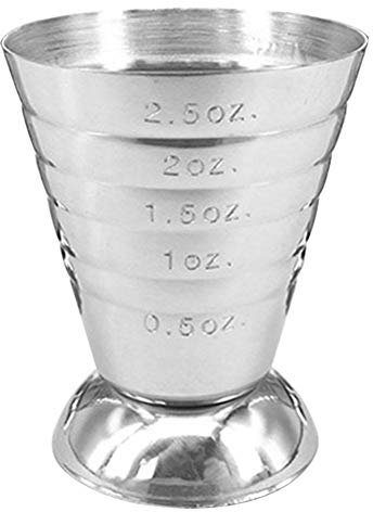 AMZLORD-taza medidora de acero inoxidable, 75ml, multifuncional, tres pantallas, ml/oz/cucharada, herramienta para cóctel, barra, Jigger para bebidas mixtas