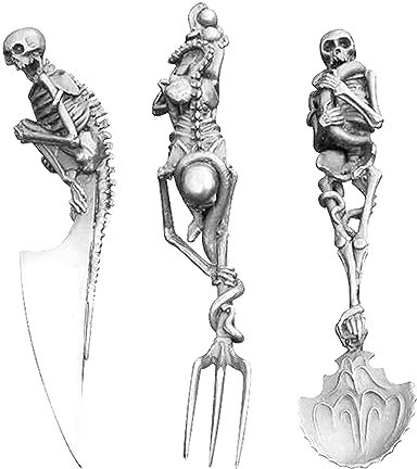 Ensemble de couverts squelette, fourchette/cuillère/emporte-pièce squelette d'Halloween, fourchette squelette de table, couverts crâne en acier inoxydable, couverts gothiques