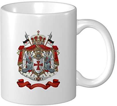 Keramik-Tasse 330Ml Wappenflagge Der Tempelritter Keramik Tasse Geschenkidee Teetasse Aus Keramik Mehrfarbig Kaffee-Tasse Für Männer, Kollegin, Kollegen