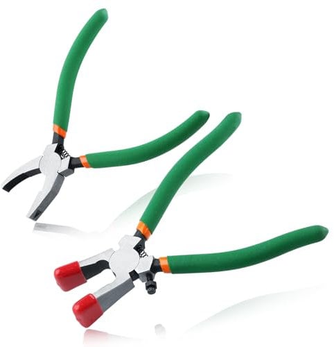 LEONTOOL Kit di Utensili per Taglio del Vetro - 2 Pinze da Corsa e Grozer Con Punte in Gomma - per L'installazione