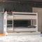 Staboos Etagenbett Liam mit Rutsche und Bettkasten - 3in1 Etagenbett für 2 bis 3 Kinder - Weißes Stockbett aus massivem Buchenholz - Etagenbett 90x200 cm umbaubar zu Einzelbetten