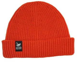 Surf Monkey Recycelte Docker-Mütze für Damen und Herren, Einheitsgröße – Beanie aus recyceltem Polyester – Wear&Care, rot, One size