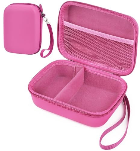 Ainiv Kids Instant Camera Case, Portable Hard Storage Case for OPERHOO/HiMont/Gofunly/YORKOO/CAMCLID Kids Digital Camera/Bitzee Interactive Toy, Kids Camera Photo Paper Organizer, Pink (Case Only)