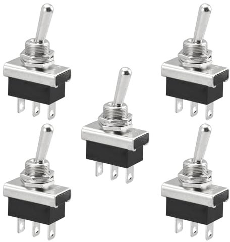 Heschen Interruptor de metal con Heschen basculador de, KN3D-102, 12 V 25 A, ON/ON, 2 posiciones, 3 pines, para la luz del cuadro de instrumentos del coche (5)