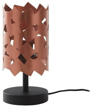 Lucande Tischlampe Aeloria (Modern) in Kupfer aus Metall (1 flammig, E27) - Tischleuchte Schreibtischlampe Nachttischlampe Wohnzimmerleuchte