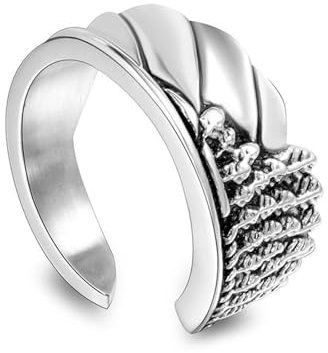 Whoiy Männer Ringe Gravur Personalisiert Offene Band 11.4MM Eheringe Modeschmuck, Edelstahl Hip Hop Poliert Partnerringe Eheringe Silber Größe 62 (19.7)