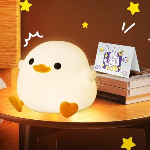 UCAMP Luz Nocturna Infantil,Silicona Luz Quitamiedos con Temporizador y Control Táctil,Luz de Noche recargable por USB para Niños,Luz Nocturna Bebé Silicona con Decoración de la Habitación