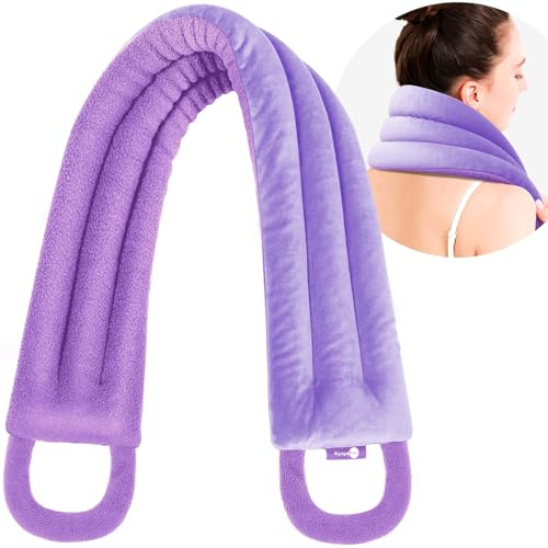 Microwave Heating pad for Neck and Shoulders Back 33 * 5 microwavable Moist Heat Pack Warm hot Compress Neck wrap Weighted Rice Bean Bag Reusable Herbal Nature Calming Portable