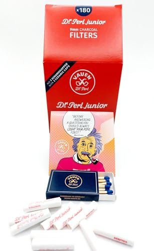 VAUEN Dr. Perl Filter 1x 180 Stück 9mm Aktivkohle + gratis Limited VAUEN Aufkleber + gratis Streichhölzer