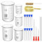 ZEEROQOLAB Borosilikatglas Bechergläser Set, 5 Stück Dickglas Graduierten Becherglas 1000ml 500ml 250ml 100ml 50ml mit 8 Reagenzgläser Kunststoff und 2 Waschbürste, 3 Glas Pipetten und 2 Glasstab