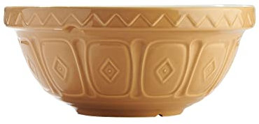Mason Cash Cane Collection - Cuenco para mezclar de loza resistente a las astillas, color beige, 24 cm