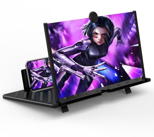 20 Screen Magnifier for Cell Phone,Fanlory 3D HD Magnifying Projector Screen Enlarger for Movies, Videos and Gaming, Foldable Phone Stand with Screen Amplifier,Compatible with All Smartphones