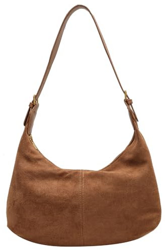TIAASTAP Wildleder Handtasche Damen Umhängetasche Damen klein Hobo Bag Crossbody Bag Shoulder Bag Women Tote Bag Schultertasche Beuteltasche mit Verstellbarer Schultergurt