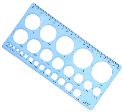 Aruicheng Kreisschablone zum Zeichnen Kreis Schablone Vorlage Kunststoff Lochschablone Multifunktionales Kreisschablone Kreislineal Circle Stencil, Transparent Blau