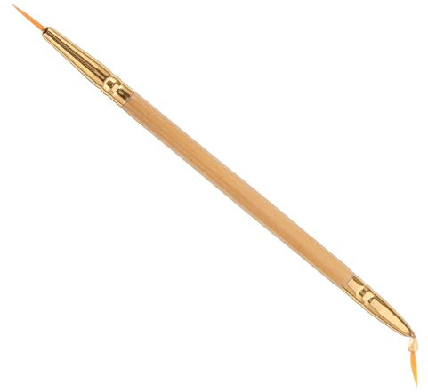 Healeved 1stücke Double-ended Bamboo Eyeliner Brush Mit Gebogenem Und Geradem Pinselkopf Weiche Synthetische Borsten Professionelles Make-up Tool Für Präzise Lidstriche Und Katzenaugen Für