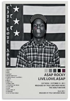 Asap Rocky Poster Live Love ASAP Album Poster Leinwand Dekorative Malerei Moderne Ästhetische Dekorative Malerei Schlafzimmer Wohnzimmer Kunst Poster 40 x 60 cm Unframe-style-4