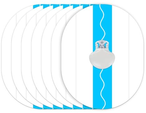 QaZanteiar CGM Patches for Medtronic Guardian Sensors,20 Pack Waterproof Medtronic Guardian 4 Sensor Coves,One-Handed CGM Sensor Covers, Long Stay for7 Days, Pre-Cut in Blue