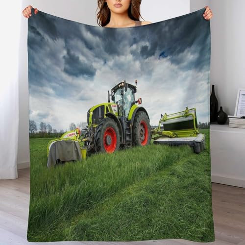 AAPZY Traktor Decke, Flannel Tagesdecke Couchdecke Sesseldecke Wohndecke Vier Jahreszeiten Decke Kuscheldecke Sofadecke Mit Muster, （180×200cm）