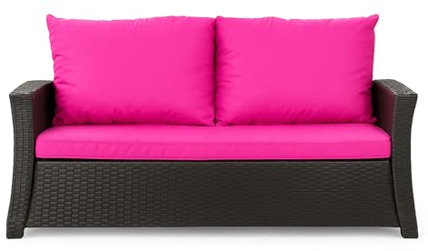Setgarden® Bankauflage - Outdoor sitzkissen für Gartenbank für polyrattan- Polster Auflage Outdoor - Bankpolster Auflage für Hollywoodschaukel Rattan Sitzbank (Rosa, 100x60x50cm)