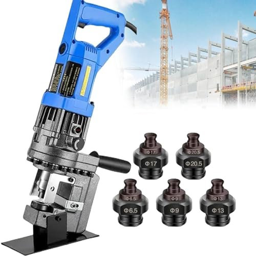 FBJAMZ 1300w Hydraulic Punching Machine,Electric Hydraulic Metal Hole Puncher,Angle Steel Angle Iron Channel Steel Puncher (Channelsteel 110V)