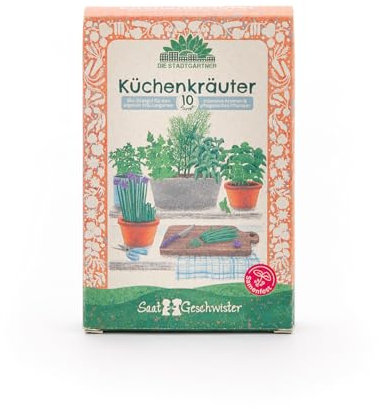 Saatgut-Set Küchenkräuter mit 10 samenfesten BIO-Sorten | Hochwertiges Kräuter-Saatgut in BIO-Qualität | Frische Kräuter für Salate, Soßen etc.| Geschenk für Hobbyköche zum Geburtstag, als Mitbringsel