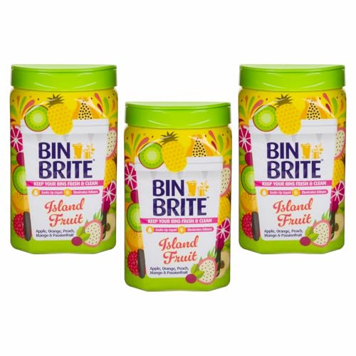 JMS we create smile 3 x Bin Freshener Deodoriser Powder, Leaves Your Bin Smelling Great for Indoor and Outdoor Bins - 500g (Fruity Island)