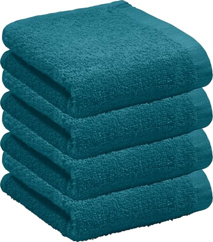 REDBEST Gästetuch Oceanside 4er-Pack Leichtfrottier Petrol Größe 30x50 cm