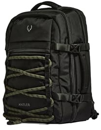 ANTLER Discovery Backpack, 28L, Laptop Sleeve, Carbon Black, 45x31x20cm | Water-resistant recycled polyester rucksack featuring 16.5 laptop compartment, back suitcase sleeve, and bottle holder