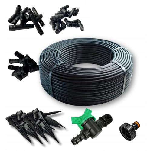 STYLIZER Bewässerungssystem Garten – Tropfschlauch Bewässerung Set 100m 192 Teile mit Druckkompensation – Tröpfchenbewässerung bei unebenem Boden – Tropfbewässerung System für Gemüse und Blumen