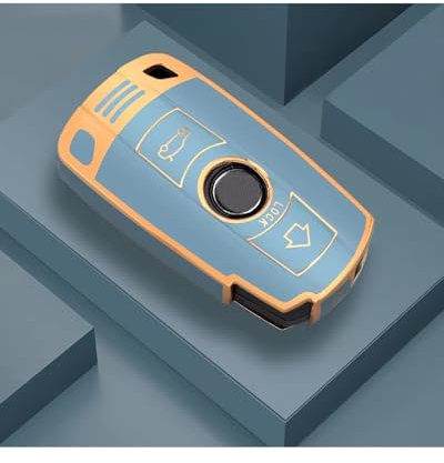 Car Key Fob Cases For BMW For E60 E61 E70 E81 E87 E90 E91 E92 For X1 For X5 For X3 1 3 5 6 Series Z4 TPU Car Key Case Cover Fob Car Key Case(Gray)