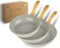 Set di pentole in ceramica DIVORY 20, 24, 28 cm - con rivestimento in ceramica, a induzione, senza PFAS e PTFE, rivestite, lavabili in lavastoviglie, utilizzabili in forno (Natura 20, 24, 28 cm)