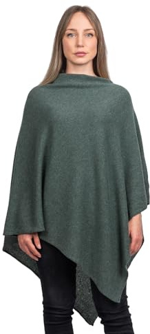 Dalle Piane Cashmere Damen Poncho Leicht 100% Kaschmir | Umhang für Frühling, Sommer, Abend und Reisen, 72x72 cm, Einheitsgröße, Geschenk für Sie, Made in Italy