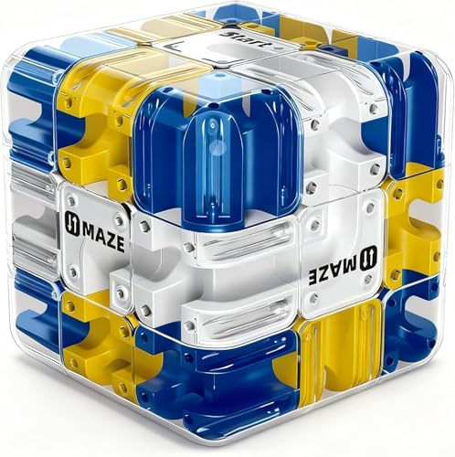 ROMANVIC Zauberwürfel,3D Labyrinth Würfe,Großes Labyrinth Kugel 3D Puzzles Spielzeug Interaktives,Praktisches Gehirntrainings Spielzeug Stressabbau Für Klassenzimmer,Familientreffen,Schulen,Partys