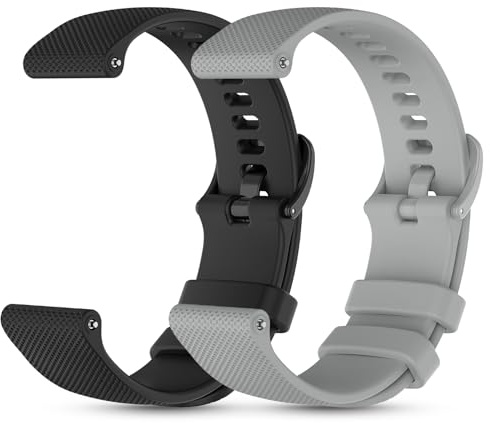 WindRen 2 Pezzi Silicone Cinturino Compatibile con Xiaomi Redmi Watch 5 Active/5 Lite, Cinturino di 22mm Ricambio Sportivo per Amazfit Active Max, Resistente All'usura, Impermeabile, Leggero