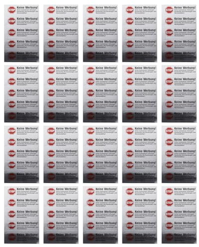 100 Keine Werbung Aufkleber für Briefkasten Selbstklebend Bitte Reklame | Briefkastenaufkleber Keine Werbung, Klebeschild in Edelstahl-Optik, Wetterfestes Briefkastenschild Außenbereich