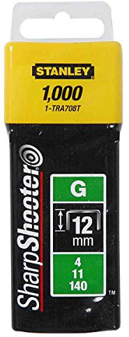 Stanley 1-TRA708T 12mm Heavy-Duty Staple (1000 Pieces),Silver