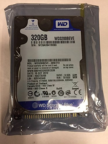 Western Digital-WD Scorpio Blue 320GB EIDE Hard Drive (EIDE Hard Drive EIDE ATA 0-60°C -40-65°C 8-90% 5-95)