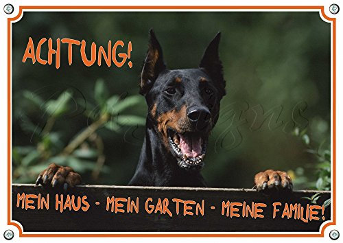 Petsigns Dobermann - Hunde Warnschild - stabiles Metallschild - TOP, DIN A5