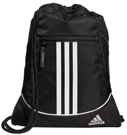 adidas Alliance Rucksack mit Kordelzug, Turnbeutel, Marineblau, Einheitsgröße, Schwarz, Einheitsgröße