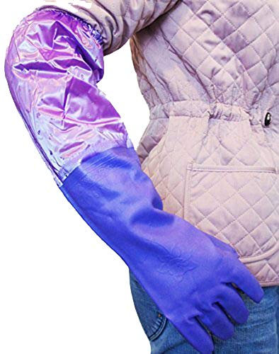 HAND ® Extra Thick Luxurious Thermal Lined Gloves Arms Length Rubber/Latex All Purpose Cleaning Glove, Size M (Pair 20Length) – 2 Pairs