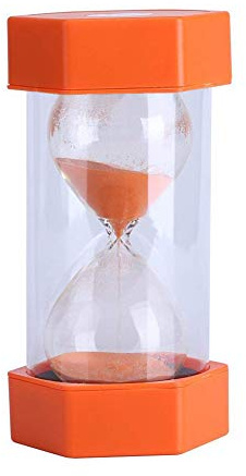 EQLEF® 16cm große Größe Sicherheit Fashion Sanduhr 5/10/15/30 Minuten Sanduhr (15 Minuten Orangen)