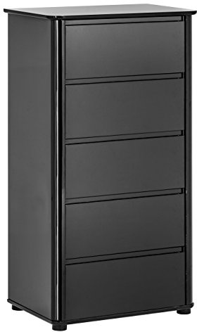 Premier Housewares 5-Drawer High Gloss Chest, Black