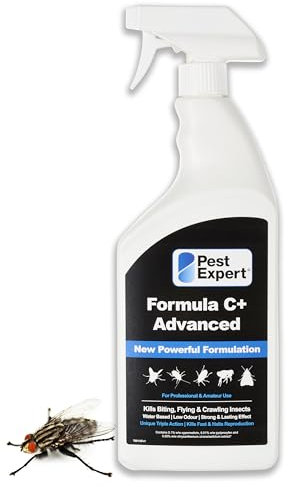 Pest Expert Cluster Fly Killer Spray Treatment 1Ltr - Formula 'C+' Advanced Maximum Strength Fly Spray, Fast-Acting & Long-Lasting Control, Professional Strength Approved for Amateur Use