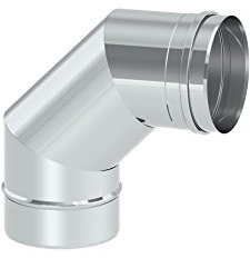 Schornstein - Winkelelement EW einwandig mit 87° Winkel starr, Innendurchmesser 115mm; 0,6mm Wandstärke, Edelstahl