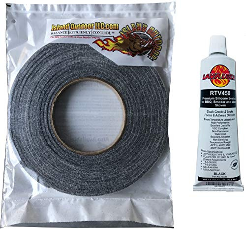 LavaLock Selbststock Kit 1/2 x 1/8 Grey BBQ Smoker Dichtung Schwarz RTV Grill Sealer Hallo-Temp