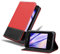 cadorabo Book Case works with Apple iPhone 4 / iPhone 4S in RED BLACK - with Magnetic Closure, Stand Function and Card Slot - Wallet Etui Cover Pouch PU Leather Flip