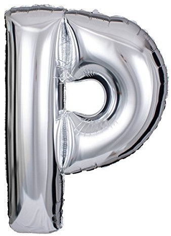 ballonfritz® Ballon Buchstabe P in SILBER - XXL 40/102cm - Folienballons für Luft oder Helium als Geburtstag, Jubiläum, Hochzeit oder Abschluss Geschenk, Party Dekoration oder Überraschung