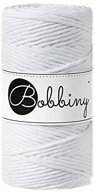 Bobbiny Makramee Kordel 3mm - 100m Wahl (Weiß)