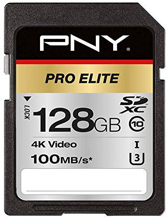 PNY Pro Elite SDXC Card 128GB Class 10 UHS-I U3 100MB/s