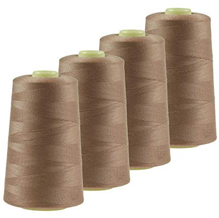 4 x 4572m Qualitäts Overlock-Garn Overlock-Nähgarn Oeko-Tex Farben 661 bis 700, Farbe:A675 naturfarben